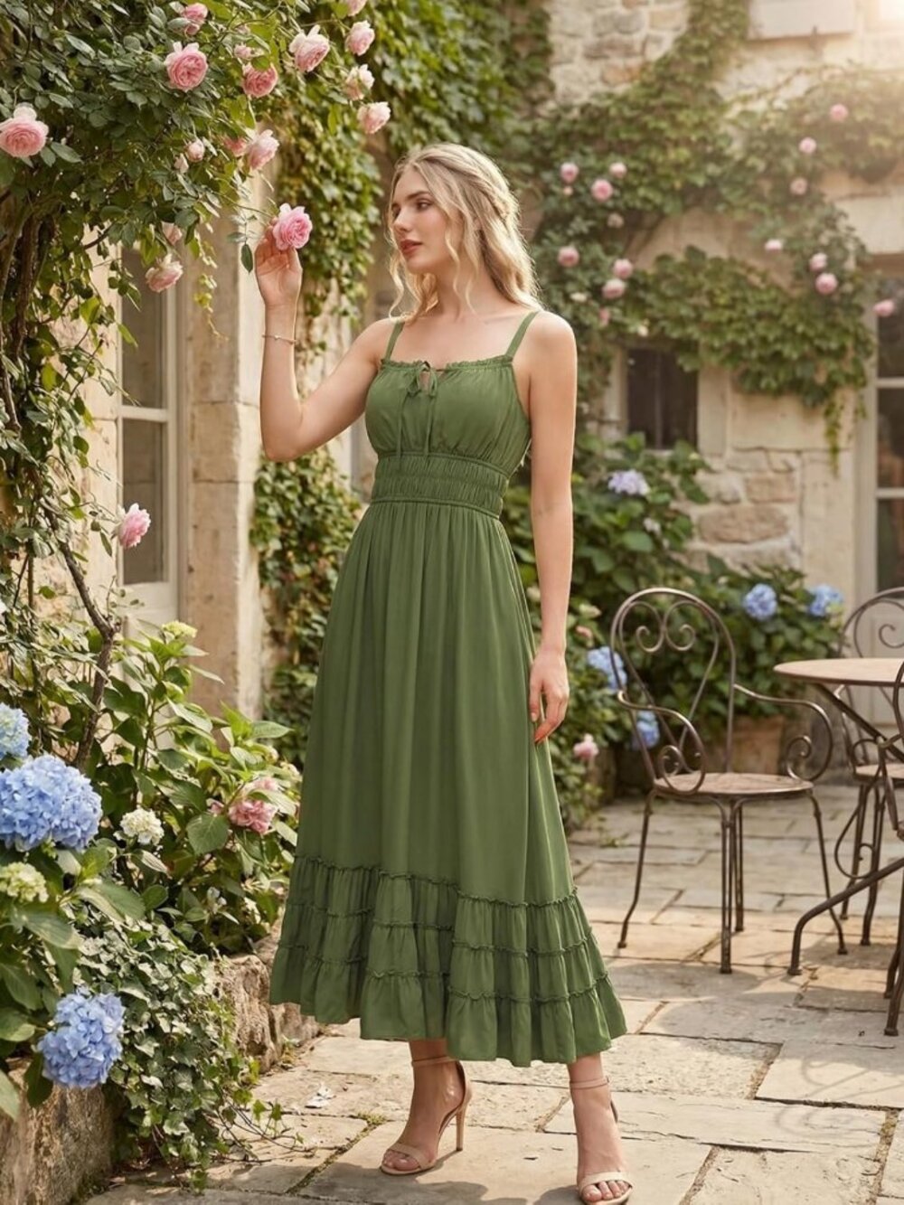 Boho Flowy Summer Maxi Dress | Women's Milkmaid Sundress | Perfect for Vacations - Picture 3 of 7